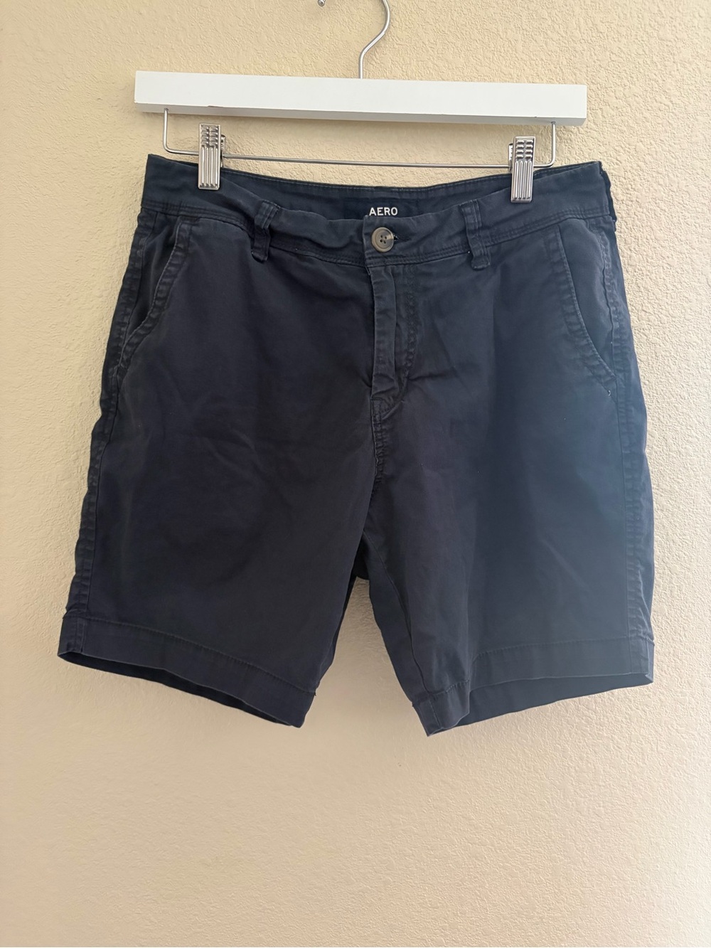 Aero Men's Dark Navy Flat Front Casual Shorts